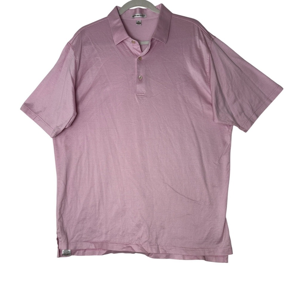 Peter Millar Polo Shirt Men XL Pink Short‎ Sleeve Golf Atheisure Outdoor Stretch